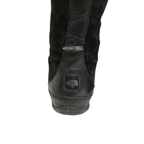 The North Face Primaloft Womens Fur Leather Mid Lace Up Snow Boots Black SZ 8.5 - Picture 3 of 6